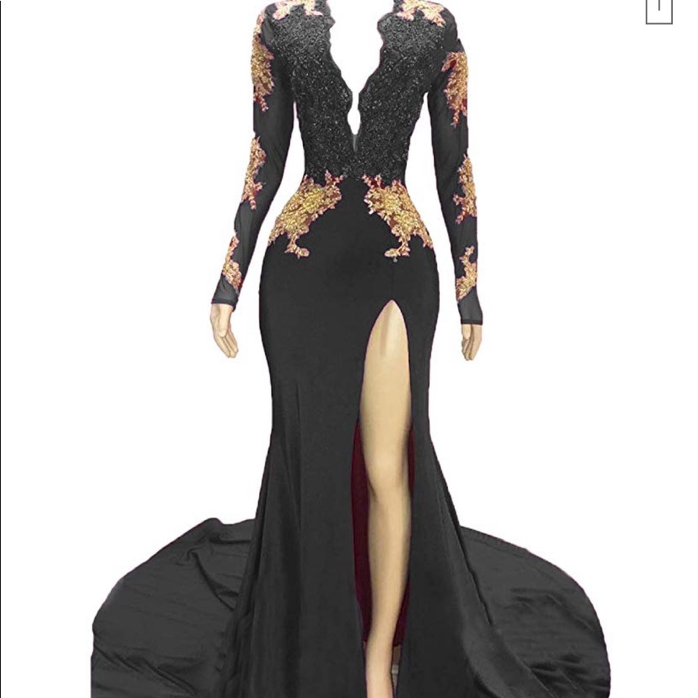 Black Long Sleeve, Mermaid, Evening/Prom Dress.